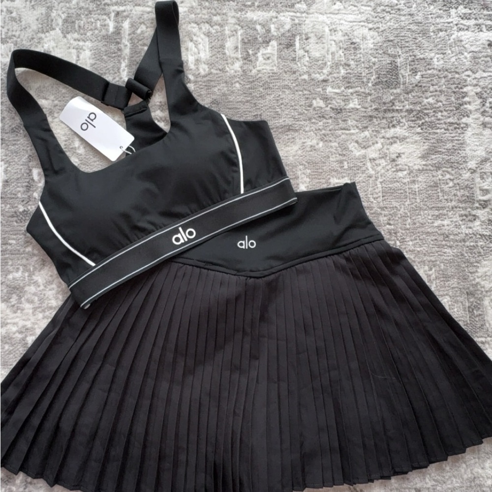 Black Mini Skater Skirt Set